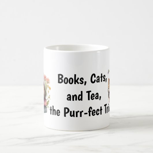 Bücher, Katzen und Teebüchern, Katzenbesitzer, Tee Kaffeetasse (Mittel)