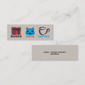 Bücher Katzenkäse Lesezeichen Mini Visitenkarte (Vorne/Hinten)