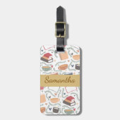 Bücher, Kerzen und Tee Gepäckanhänger (Vorderseite vertikal)