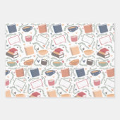 Bücher, Kerzen und Tee Geschenkpapier Set (Vorderseite 3)