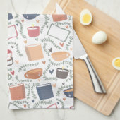 Bücher, Kerzen und Tee Geschirrtuch (Viertel Falte)