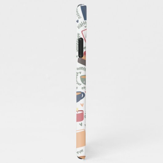 Bücher, Kerzen und Tee iPhone Hülle (Rechte Seite)
