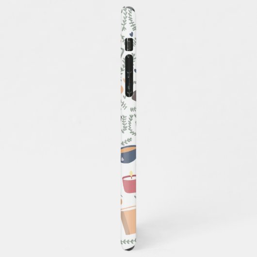 Bücher, Kerzen und Tee iPhone Hülle (Linke Seite)