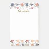 Bücher, Kerzen und Tee Post-it Klebezettel (Vorderseite)