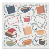 Bücher, Kerzen und Tee Poster (Vorderseite)