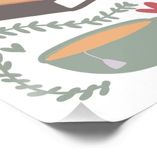 Bücher, Kerzen und Tee Poster (Ecke)