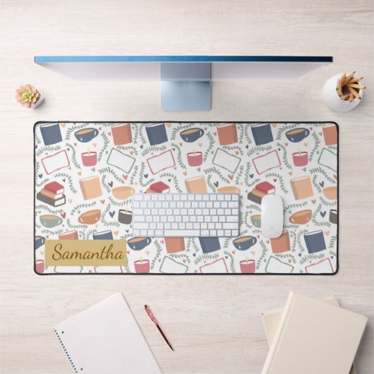 Bücher, Kerzen und Tee Schreibtischunterlage (Büro 1)