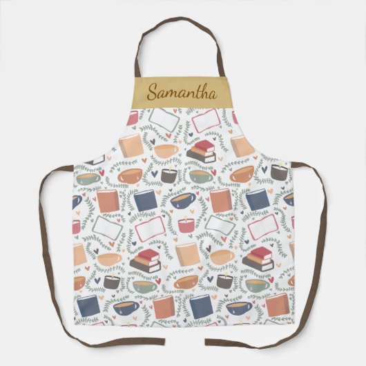 Bücher, Kerzen und Tee Schürze (Vorderseite)