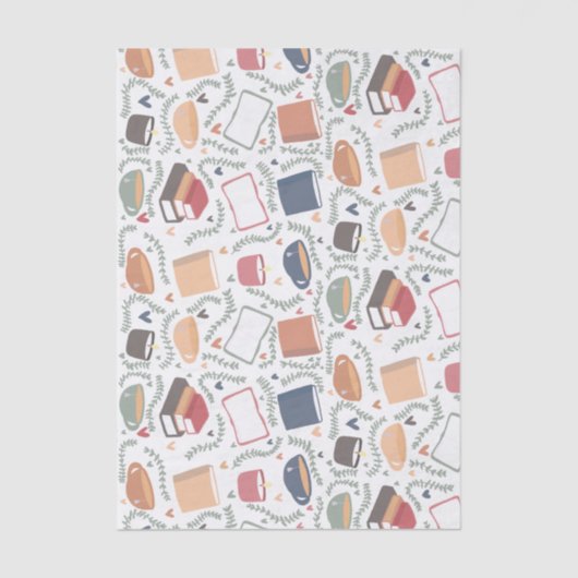 Bücher, Kerzen und Tee Seidenpapier (Vorderseite)