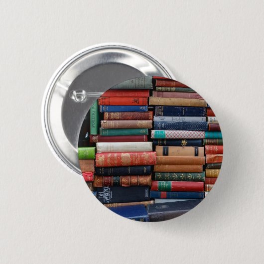 Bücher lesen alte Bücher der Liebe Button (Vorne & Hinten)
