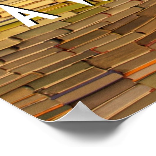 Bücher lesen farbiges Poster (Ecke)