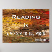 Bücher lesen farbiges Poster (Vorne)