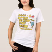 Bücher lesen, freundlich bleiben Tri-Blend shirt (Vorderseite)