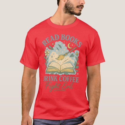 BÜCHER LESEN GETRÄNKKAFFEE T-Shirt (Vorderseite)