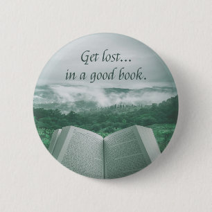Bücher lesen, in einem guten Buch verlieren Button