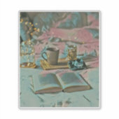 Bücher lesen, Kaffee trinken Aufkleber (Vorderseite)