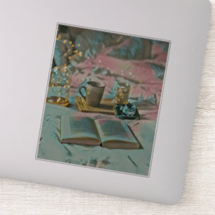 Bücher lesen, Kaffee trinken Aufkleber
