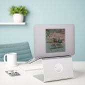 Bücher lesen, Kaffee trinken Aufkleber (Laptop auf Schreibtisch)