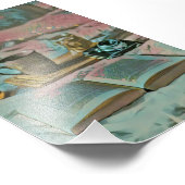 Bücher lesen, Kaffee trinken Fotodruck (Ecke)