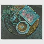 Bücher lesen, Kaffee trinken Geschenkpapier (Flach)