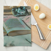 Bücher lesen, Kaffee trinken Geschirrtuch (Viertel Falte)