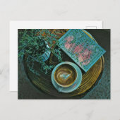 Bücher lesen, Kaffee trinken Postkarte (Vorne/Hinten)
