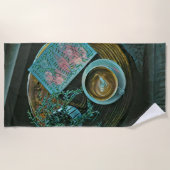 Bücher lesen, Kaffee trinken Strandtuch (Vorderseite)