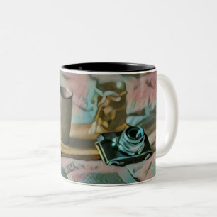 Bücher lesen, Kaffee trinken Zweifarbige Tasse