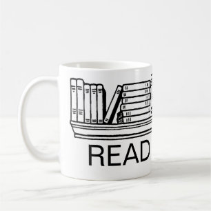 Bücher lesen kaffeetasse