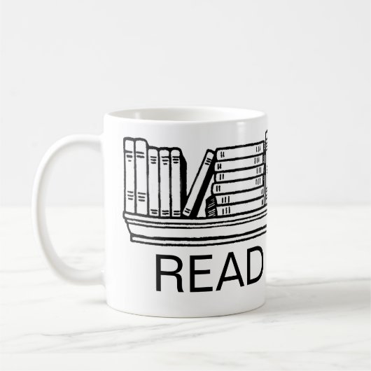 Bücher lesen kaffeetasse (Links)