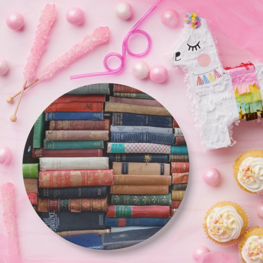 Bücher lesen Liebe Alte Bücher Pappteller (Party)