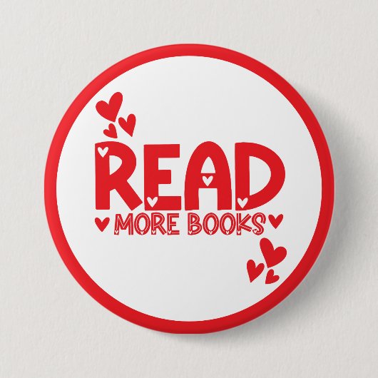 Bücher lesen Liebe Button (Vorderseite)