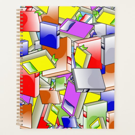 Bücher lesen Muster-Hintergrundplaner Planer (Vorderseite)