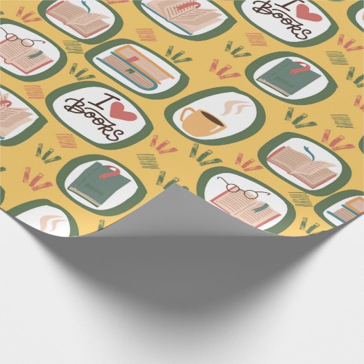 Bücher lesen Umschlagpapier Geschenkpapier (Ecke)