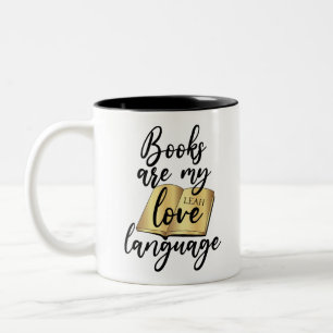 Bücher Lieblings Sprache Schwarz Gold Bücherliebha Zweifarbige Tasse