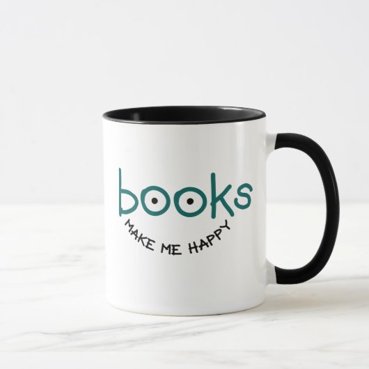 Bücher machen mich glücklich Tasse (Rechts)