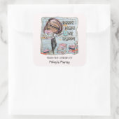 Bücher machen mich glücklich zum Buchzeichen Quadratischer Aufkleber (Tasche)