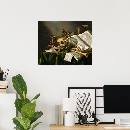 Bücher, Manuskripte und Schädelposter Poster (Heimbüro)