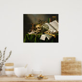 Bücher, Manuskripte und Schädelposter Poster (Küche)