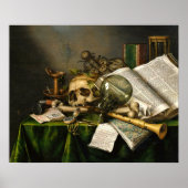 Bücher, Manuskripte und Schädelposter Poster (Vorne)