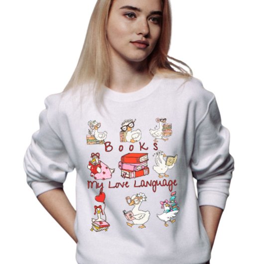 Bücher, meine Liebessprache Valentinscollage Sweatshirt