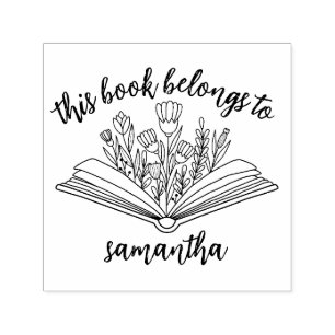Bücher mit Blume Dieses Buch gehört Permastempel