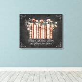 Bücher mit Blume und Zitat aus schwarzem Halbbrett Leinwanddruck (Insitu (Holzboden))