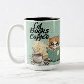 Bücher mit Niedlicher Katze lesen: Cosy Book Lover Zweifarbige Tasse (Links)