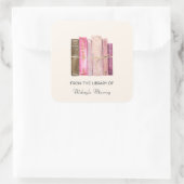 Bücher mit Personalisiertem Buchzeichen aus Wein Quadratischer Aufkleber (Tasche)