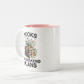 Bücher My Weekend plant Englischlehrerin Funny Zweifarbige Tasse (Vorderseite Links)