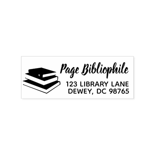 Bücher Name Rücksendeadresse Briefmarke Lehrer Bib Gummistempel (Prägung)