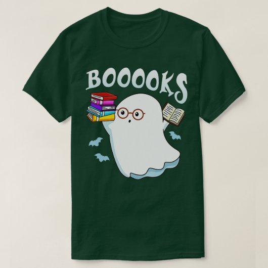 Bücher! Niedlich Ghost Reading Library Books Hallo T-Shirt (Design vorne)