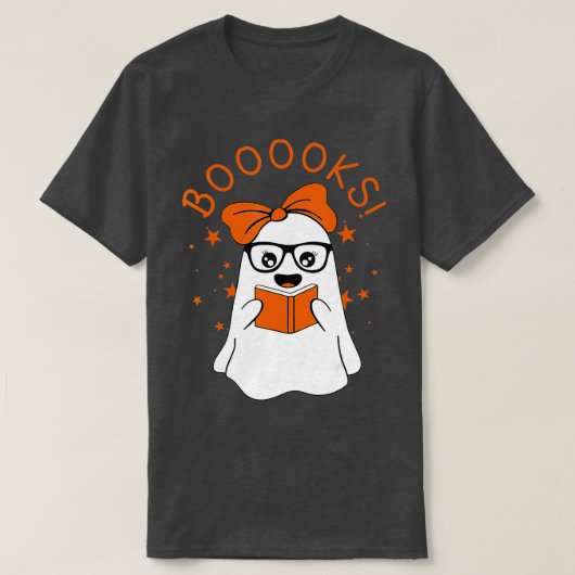 Bücher! Niedlich Ghost Reading Library Books Hallo T-Shirt (Design vorne)