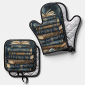 Bücher      ofenhandschuh & Topflappen-Set (Vorderseite/Rückseite)